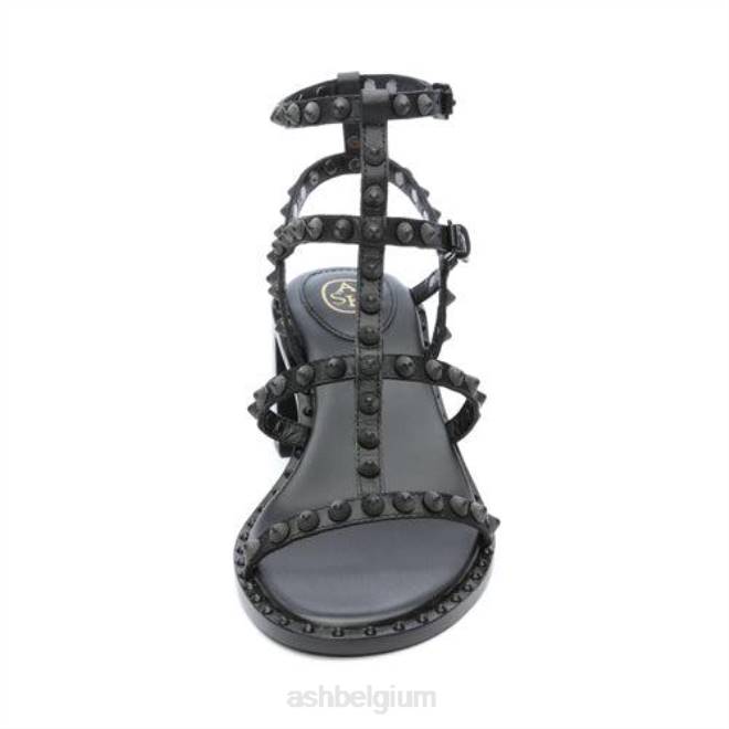 Jen bis sandaal met blokhak en studs vrouwen zwart sandalenASH PRRX70