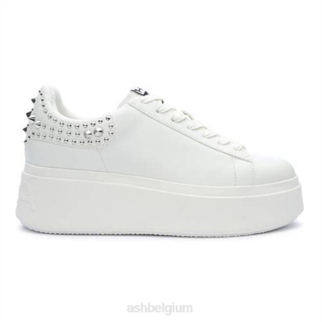 Moby studs sneaker met platform studs vrouwen wit zilver sportschoenenASH PRRX2