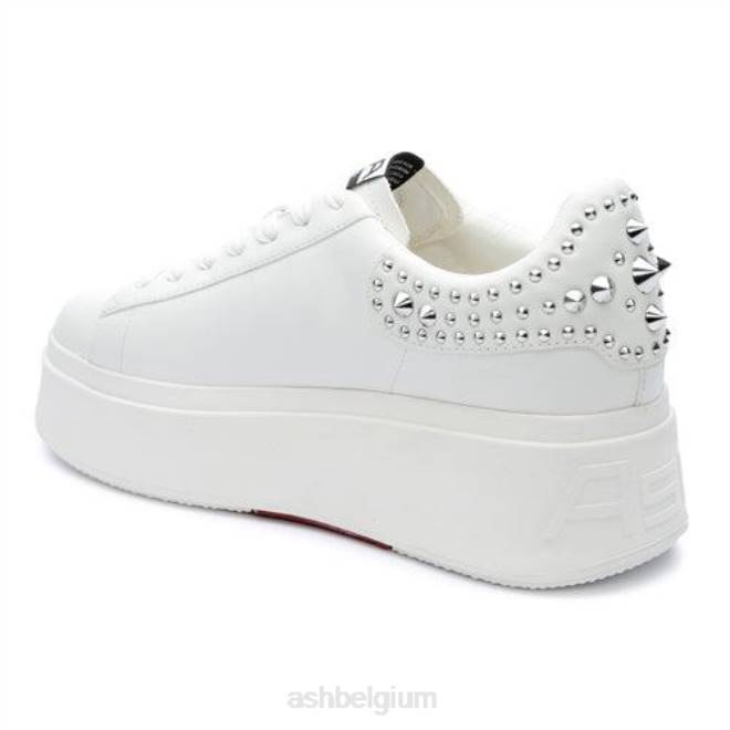 Moby studs sneaker met platform studs vrouwen wit zilver sportschoenenASH PRRX2