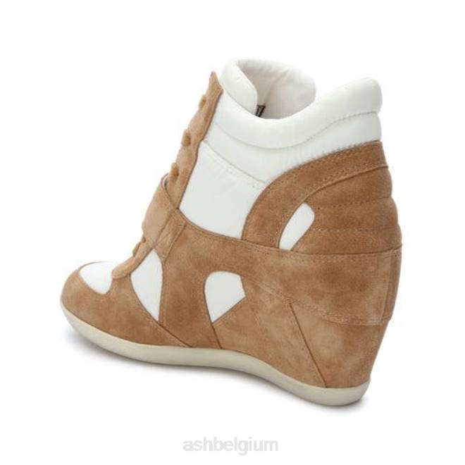 bowie bis wedge sneaker vrouwen goudbruin/gebroken wit sportschoenenASH PRRX22