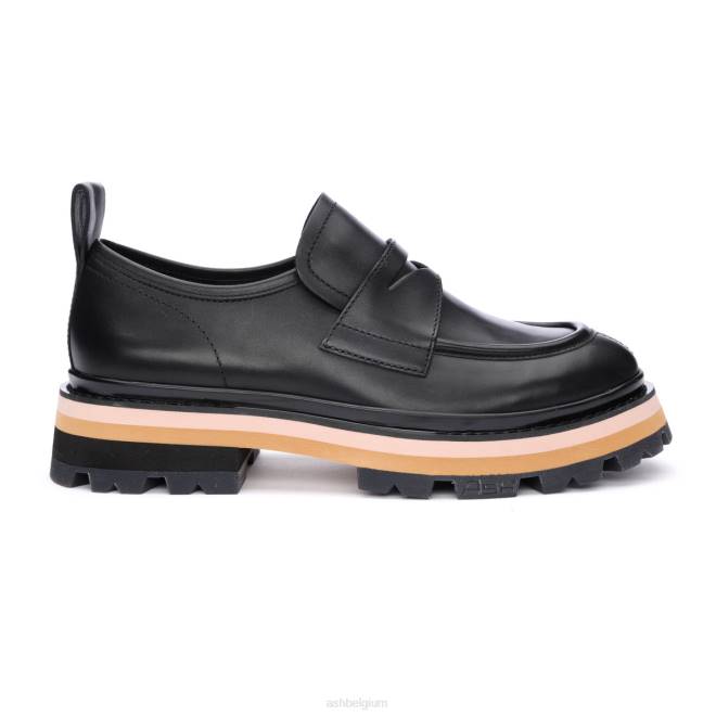 genial bis penny loafer met plateauzool vrouwen talk/zwart instappersASH PRRX1