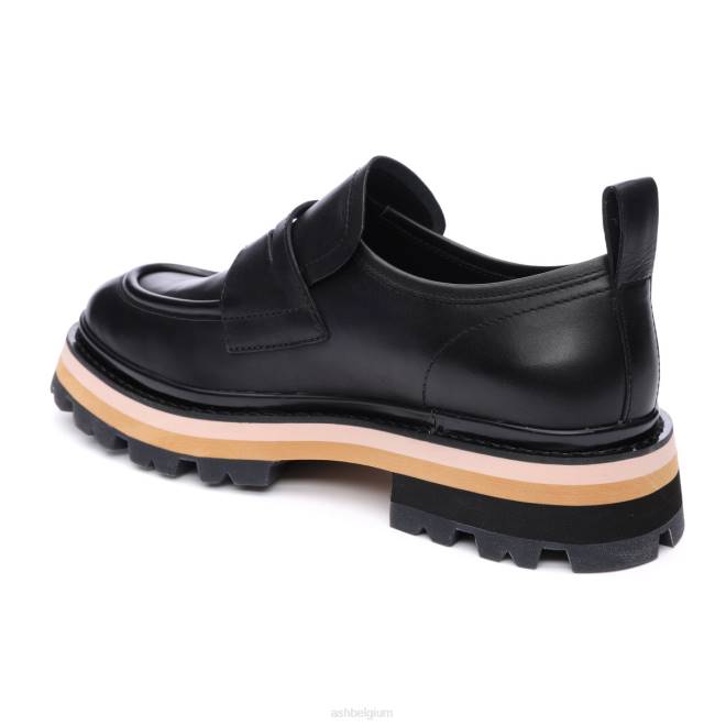 genial bis penny loafer met plateauzool vrouwen talk/zwart instappersASH PRRX1