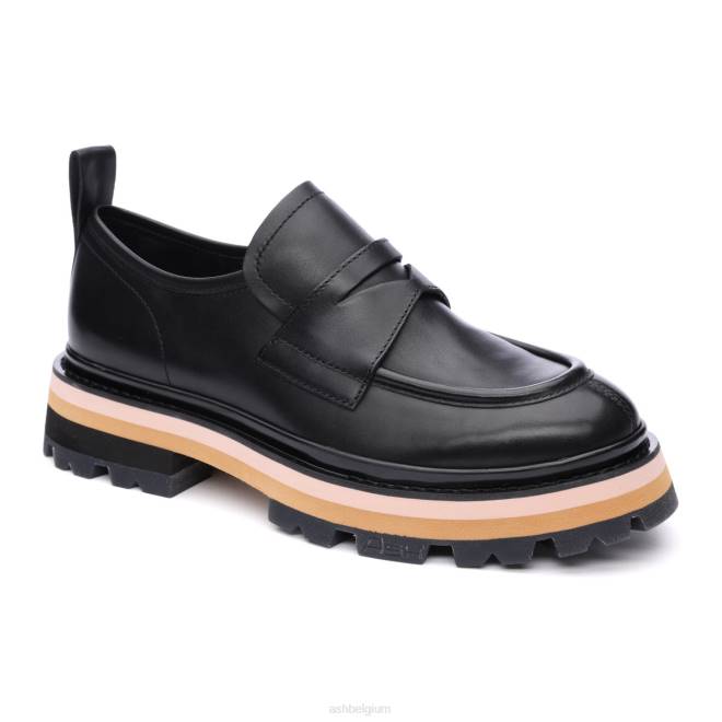 genial bis penny loafer met plateauzool vrouwen talk/zwart instappersASH PRRX1