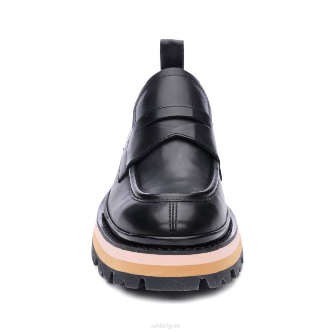 genial bis penny loafer met plateauzool vrouwen talk/zwart instappersASH PRRX1