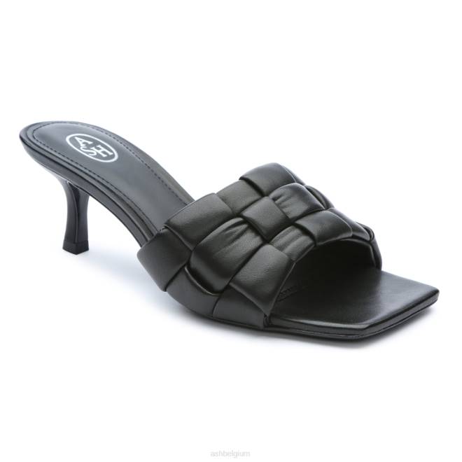 kim geweven sandaal met kittenhiel vrouwen zwart sandalenASH PRRX83