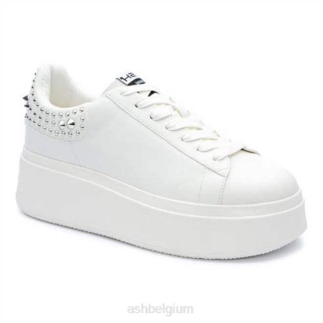 Moby studs sneaker met platform studs vrouwen wit zilver sportschoenenASH PRRX2