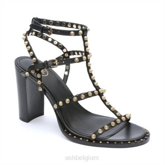 kenia sandaal met hoge hak en studs vrouwen zwart sandalenASH PRRX44