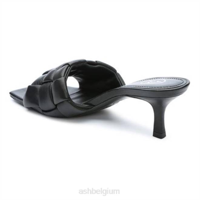 kim geweven sandaal met kittenhiel vrouwen zwart sandalenASH PRRX83