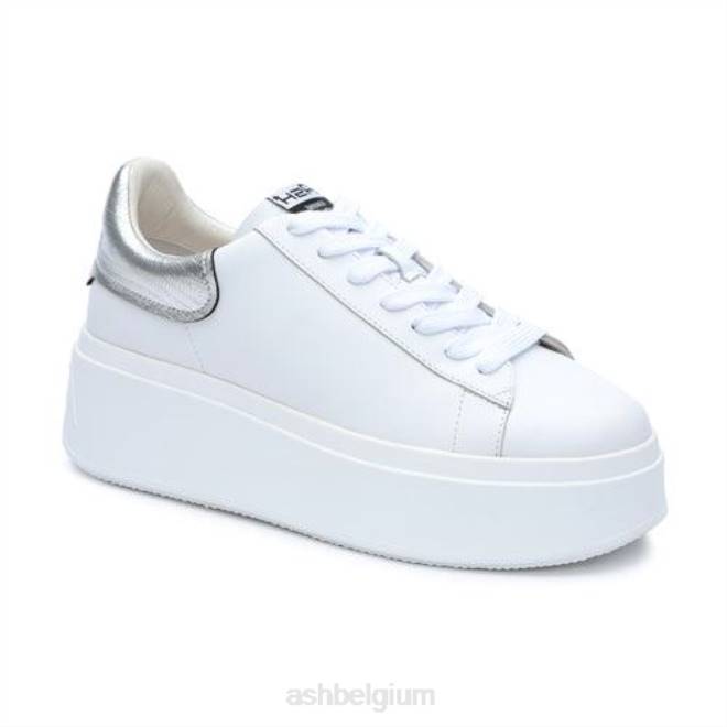 moby metalen plateausneaker vrouwen wit zilver sportschoenenASH PRRX24