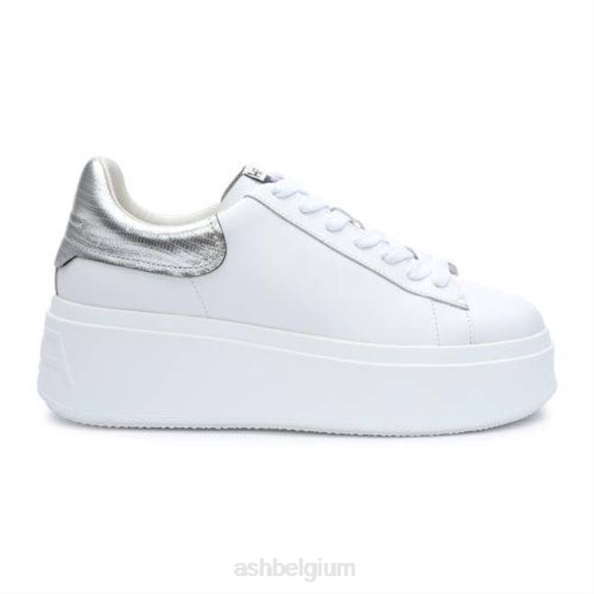 moby metalen plateausneaker vrouwen wit zilver sportschoenenASH PRRX24