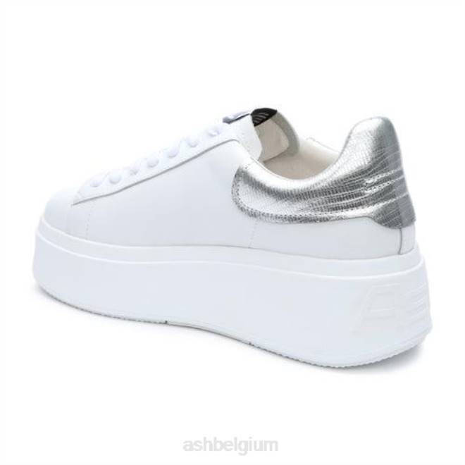 moby metalen plateausneaker vrouwen wit zilver sportschoenenASH PRRX24