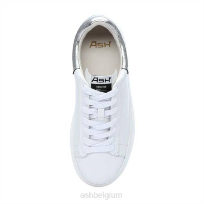 moby metalen plateausneaker vrouwen wit zilver sportschoenenASH PRRX24