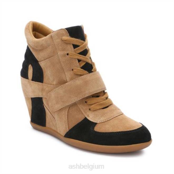 sneaker met bowie-sleehak vrouwen goudbruin/zwart sportschoenenASH PRRX15